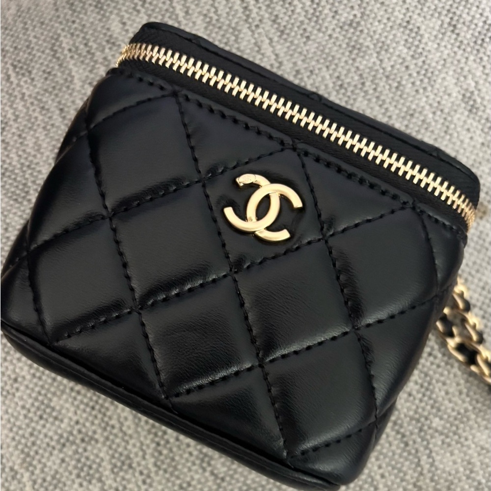 Authentic Chanel Quilted Mini Vanity Bag